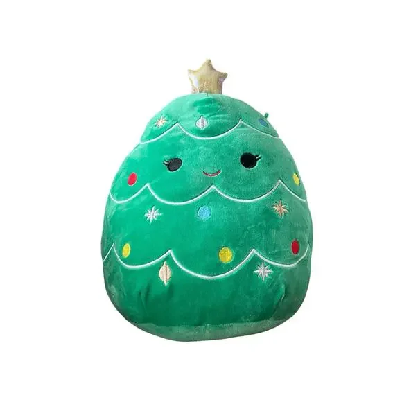 SQUISHMALLOWS 2023 LEAMA The Christmas Tree Plush 12" Green Gold Star No Tags - Picture 1 of 6